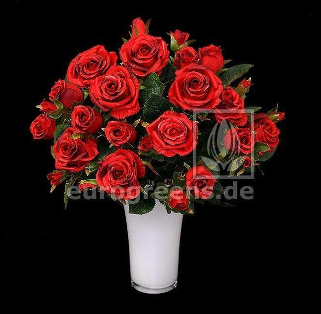Keinotekoinen kimppu punaisia ruusuja 50 cm