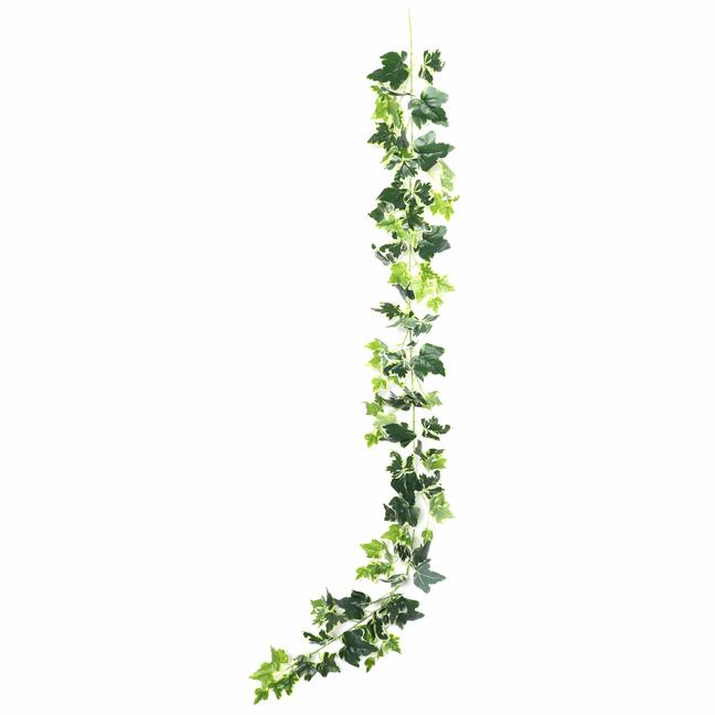 Keinotekoinen seppele Ivy valko-vihreä 190 cm