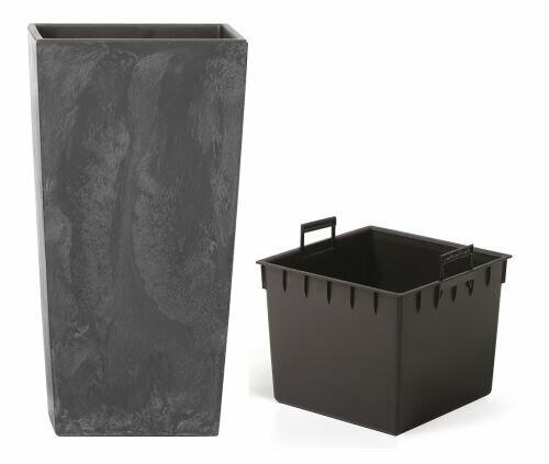Kukkaruukku, jossa URBI SQUARE BETON EFFECT antrasiitti 24 cm