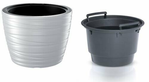 Kukkaruukku matalalla, MAZE valkoinen 37,5 cm