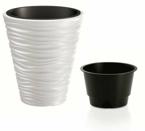 Kukkaruukku SAND + insertti valkoinen 38,8 cm