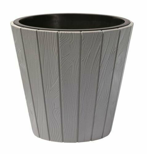 WOODE -kukkaruukku + harmaa kivi 29,9 cm